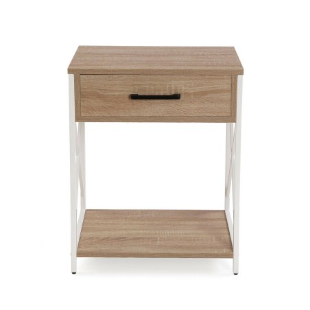 Comodino Versa Bianco PVC Legno Metallo 40 x 60 x 48 cm