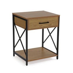 Comodino Versa Nero PVC Legno Metallo 40 x 60 x 48 cm