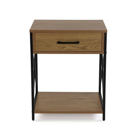 Comodino Versa Nero PVC Legno Metallo 40 x 60 x 48 cm