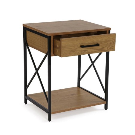 Comodino Versa Nero PVC Legno Metallo 40 x 60 x 48 cm