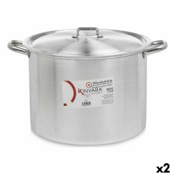 Pentola con Coperchio Kinvara 100041 Argentato Alluminio Ø 36 cm (2 Unità)