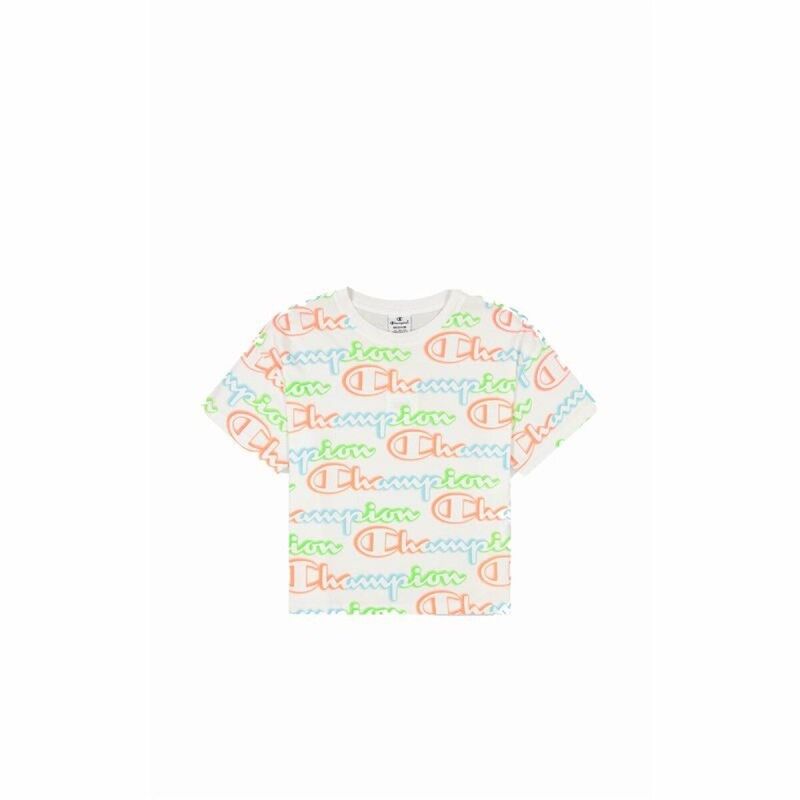 Maglia a Maniche Corte Donna Champion Crewneck Croptop Bianco Maglia a Maniche Corte Donna Champion Crewneck Croptop Bianco