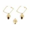 Orecchini Donna Shabama   Ottone Ghianda Bagno di flash oro 3 cm
