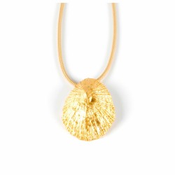 Collana Donna Shabama Calobra Cool Ottone Bagno di flash oro Nylon Beige 1 m