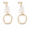 Orecchini Donna Shabama Balboa Ottone bagnato in oro Perline 8 cm