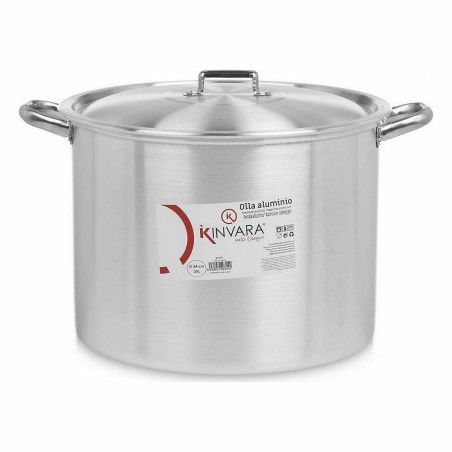 Pentola con Coperchio Ø 34 cm Argentato Alluminio (2 Unità)
