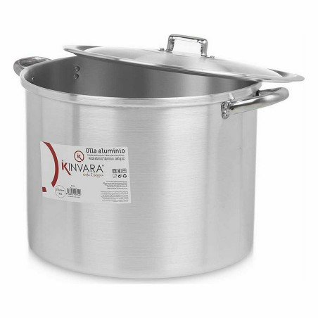 Pentola con Coperchio Ø 34 cm Argentato Alluminio (2 Unità)