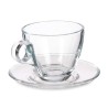 Tazza con Piatto Trasparente Vetro 170 ml (6 Unità)