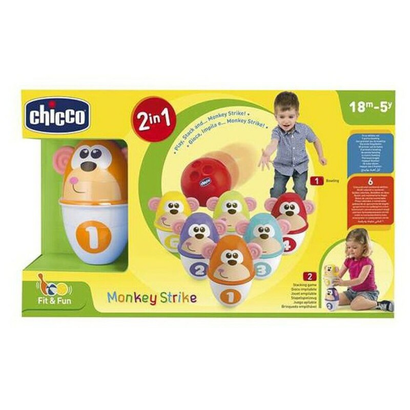 Gioco di Bowling Monkey Strike Chicco (7 pcs) Gioco di Bowling Monkey Strike Chicco (7 pcs)
