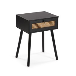 Comodino Versa Ahedo Nero 30 x 55 x 40 cm