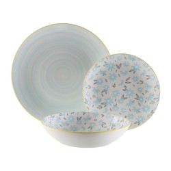 Servizio di Piatti Versa BREEZE  Azzurro Porcellana 18 Pezzi
