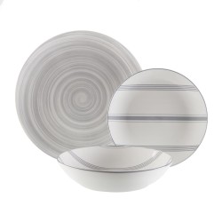 Servizio di Piatti Versa VORTEX  Grigio Porcellana 18 Pezzi