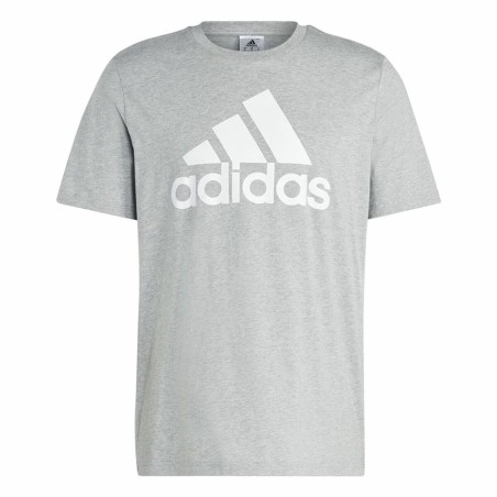 Maglia a Maniche Corte Uomo Adidas Essentials Single Big Logo Grigio Grigio chiaro