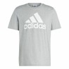 Maglia a Maniche Corte Uomo Adidas Essentials Single Big Logo Grigio Grigio chiaro