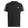 Maglia a Maniche Corte Uomo Adidas Essentials Single 3 Bandas Nero