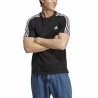 Maglia a Maniche Corte Uomo Adidas Essentials Single 3 Bandas Nero