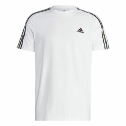 Maglia a Maniche Corte Uomo Adidas Essentials Single 3S Bianco