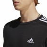 Maglia a Maniche Corte Uomo Adidas Essentials Single 3 Bandas Nero