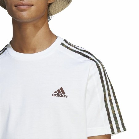 Maglia a Maniche Corte Uomo Adidas Essentials Single 3S Bianco