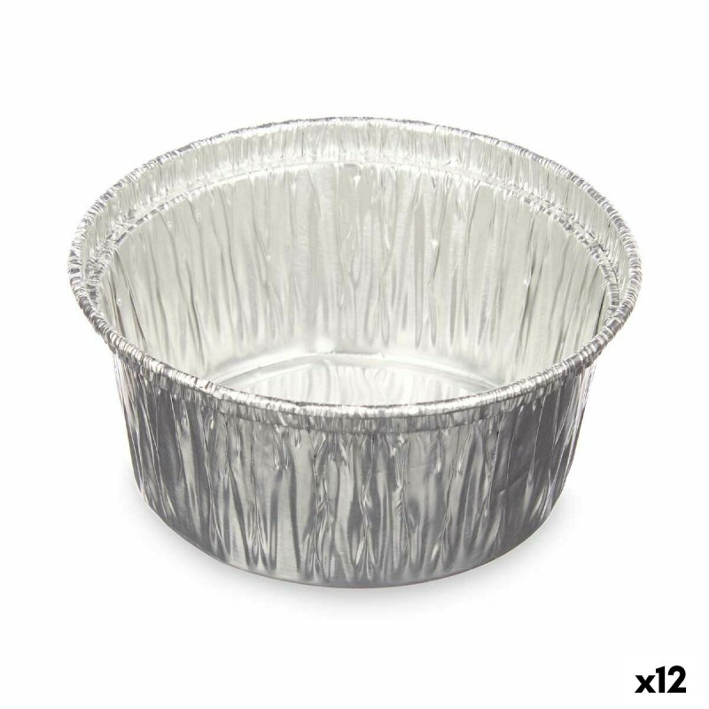 Stampo per Budino Kinvara 30228 Argentato Alluminio 8,5 x 8 x 8,5 cm Monouso Rotondo (12 Unità)