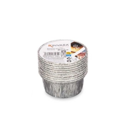 Stampo per Budino Kinvara 30228 Argentato Alluminio 8,5 x 8 x 8,5 cm Monouso Rotondo (12 Unità)