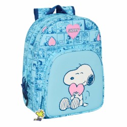 Zaino Scuola Snoopy Love Azzurro Chiaro 26 x 34 x 11 cm