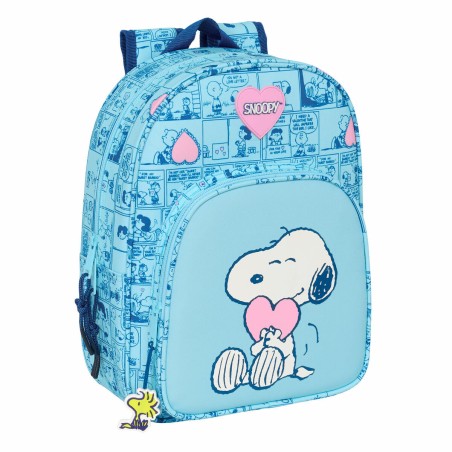 Zaino Scuola Snoopy Love Azzurro Chiaro 26 x 34 x 11 cm