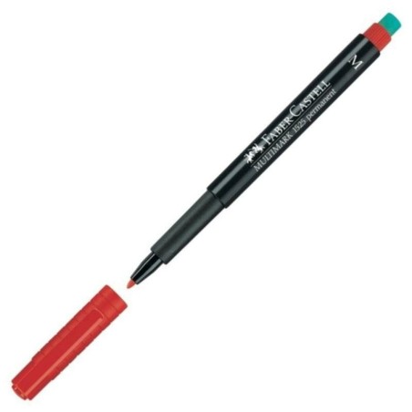 Marcatore permanente Faber-Castell Multimark 1525 M Rosso (10 Unità)
