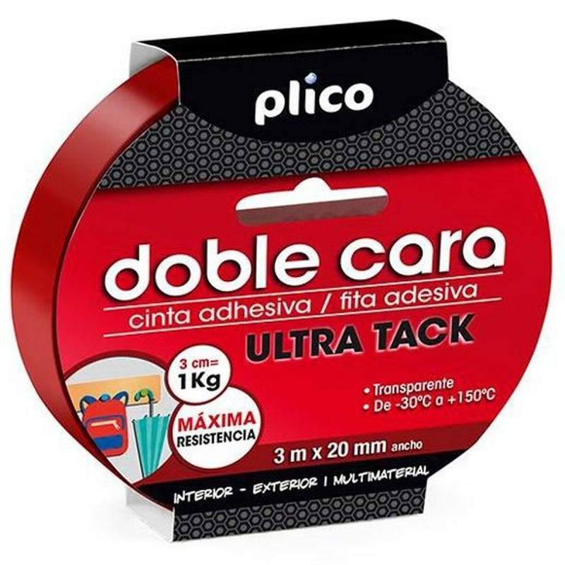 Nastro biadesivo PLICO Ultra Tack Trasparente Nastro biadesivo PLICO Ultra Tack Trasparente