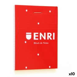 Block Notes ENRI Rosso A7 80 Pagine 4 mm (10 Unità)
