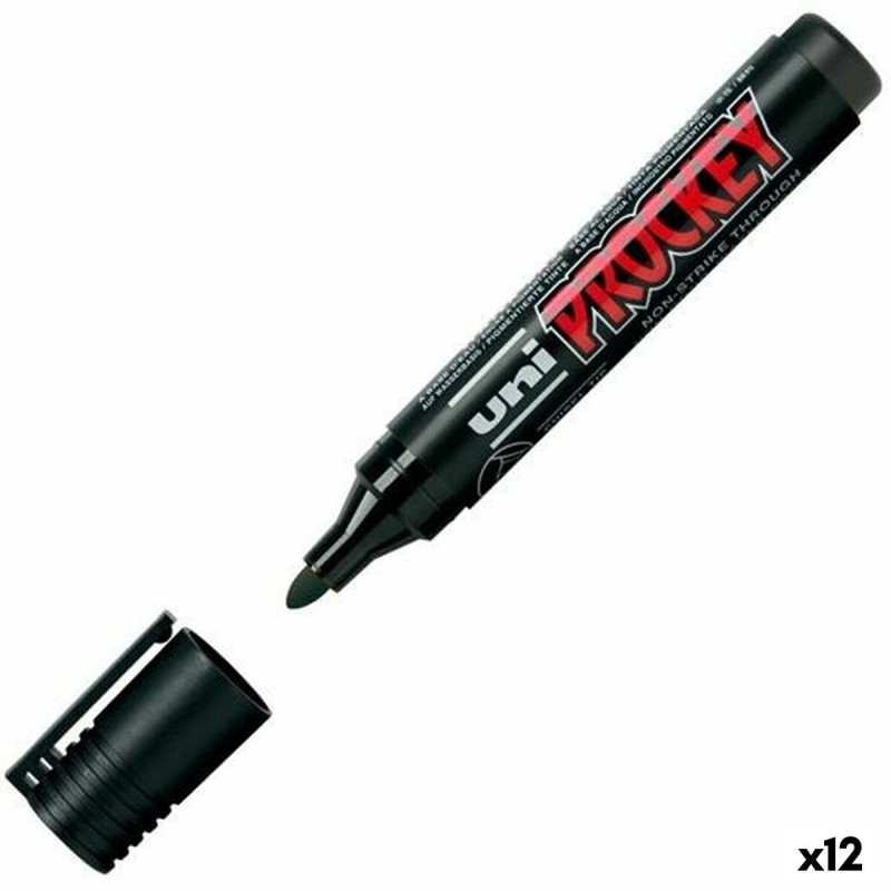 Pennarelli Uni-Ball Prockey PM-122 Nero (12 Unità) Pennarelli Uni-Ball Prockey PM-122 Nero (12 Unità)