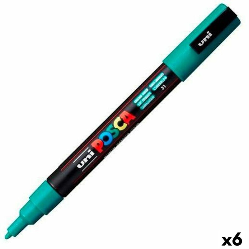 Pennarello POSCA PC-3M Verde Smeraldo (6 Unità) Pennarello POSCA PC-3M Verde Smeraldo (6 Unità)