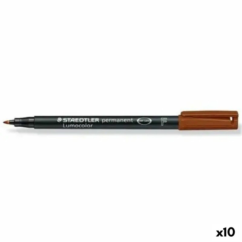 Marcatore permanente Staedtler Lumocolor Marrone (10 Unità) Marcatore permanente Staedtler Lumocolor Marrone (10 Unità)