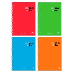 Set di quaderni Pacsa Superblock Extra Multicolore A4 120 Fogli 4 Pezzi