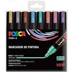Set di Pennarelli Uni-Ball PC-5M/8C 8 Pezzi Multicolore