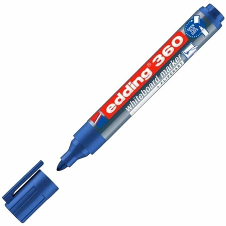 Pennarello per Lavagna Edding 360 Ricaricabile Azzurro (10 Unità)