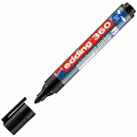 Pennarello per Lavagna Edding 360 Ricaricabile Nero (10 Unità)