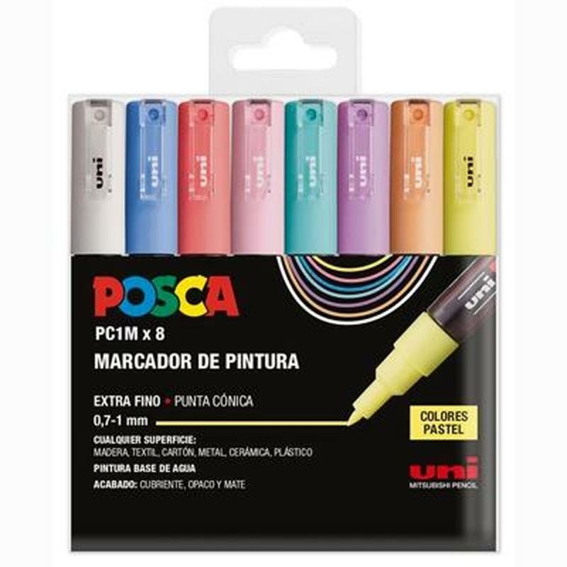 Pennarello per vernice acrilica POSCA PC-1M/8C Torta 0,9-1,3 mm 8 Pezzi Pennarello per vernice acrilica POSCA PC-1M/8C Torta 0,9-1,3 mm 8 Pezzi