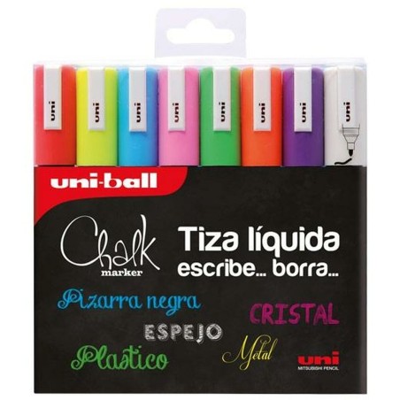 Pennarelli a gesso liquido Uni-Ball PWE-5M Multicolore 8 Unità