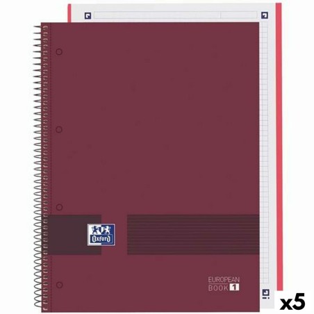 Quaderno Oxford European Book Write&Erase Bordeaux A4 A4+ 80 Pagine (5 Unità)