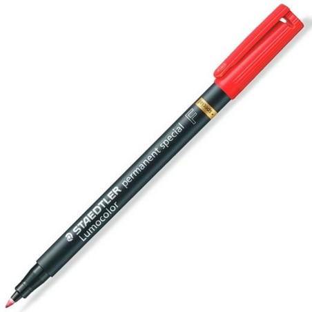 Marcatore permanente Staedtler Lumocolor Rosso 10 Unità