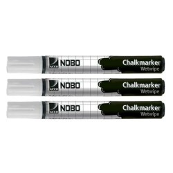Pennarelli a gesso liquido Nobo Bianco (3 Pezzi)