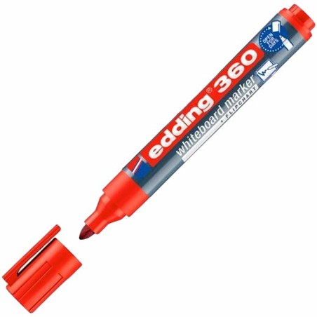 Pennarello per Lavagna Edding 360 Ricaricabile Rosso (10 Unità)