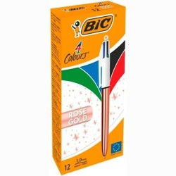 Penna Bic Bianco Rosa (12 Pezzi)