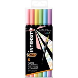 Set di Pennarelli Bic Intensity Dual tip Multicolore Torta 6 Pezzi