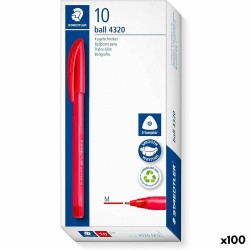 Set di Penne Staedtler Ball 4320 Rosso 1 mm (100 Unità)