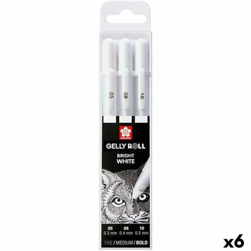 Set di Penne Talens GELLY  Bianco (6 Unità)