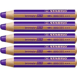 Matite colorate Stabilo Woody Violetta 3 in 1 (5 Unità)