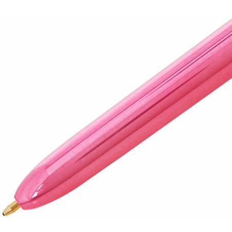 Penna Bic Shine Silver Bianco Rosa (12 Pezzi)
