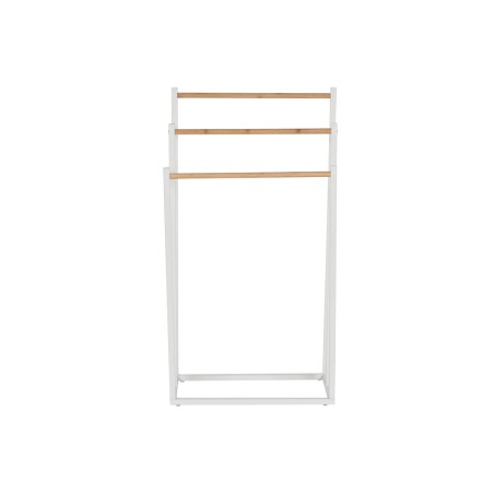 Portasciugamani da Terra Home ESPRIT Bianco Naturale Metallo Bambù 45 x 22 x 85 cm
